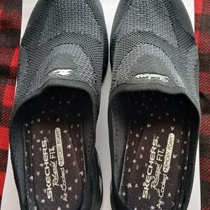 Skechers Men's Black Mesh Slip-On Loafers